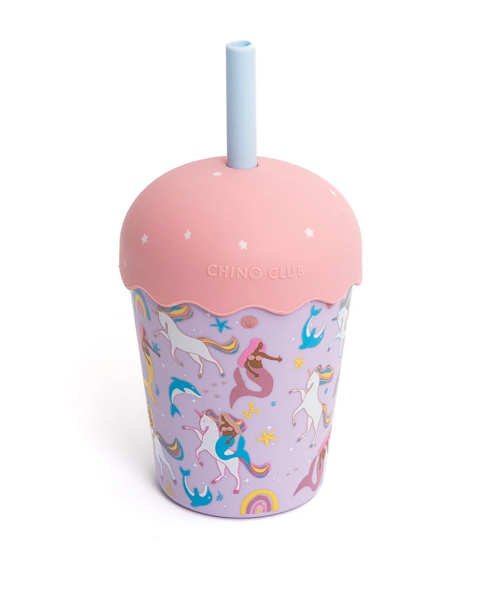 Mini Smoothie Cup & Straw Mermaids & Unicorns