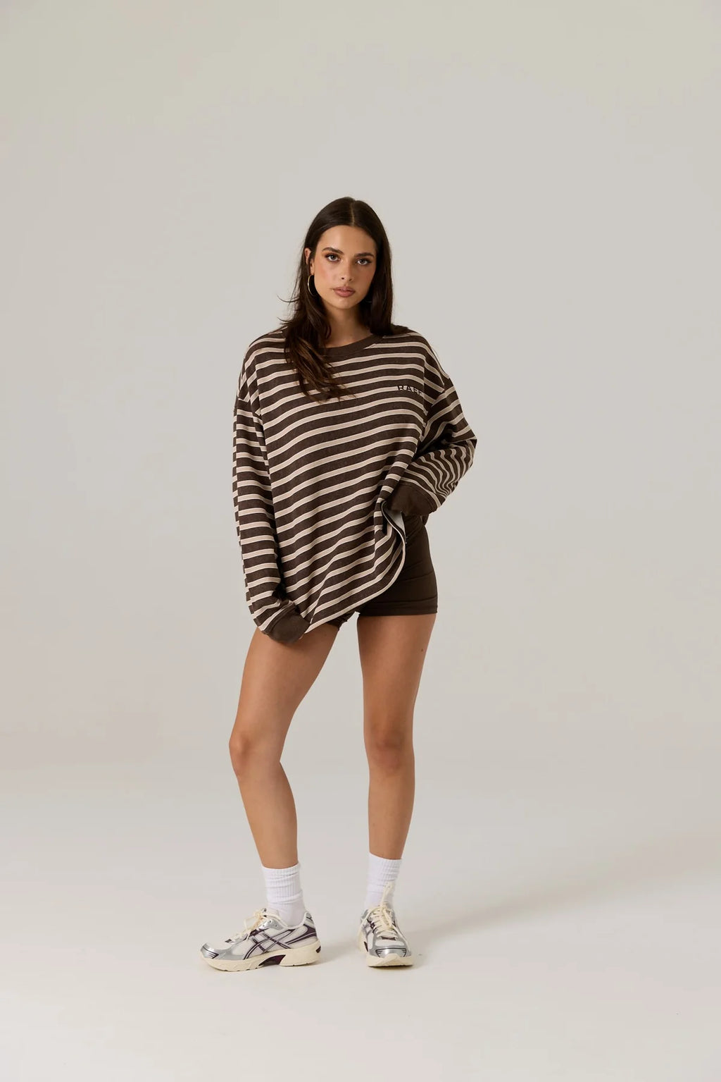 Frankie Crew Neck Stripe Truffle