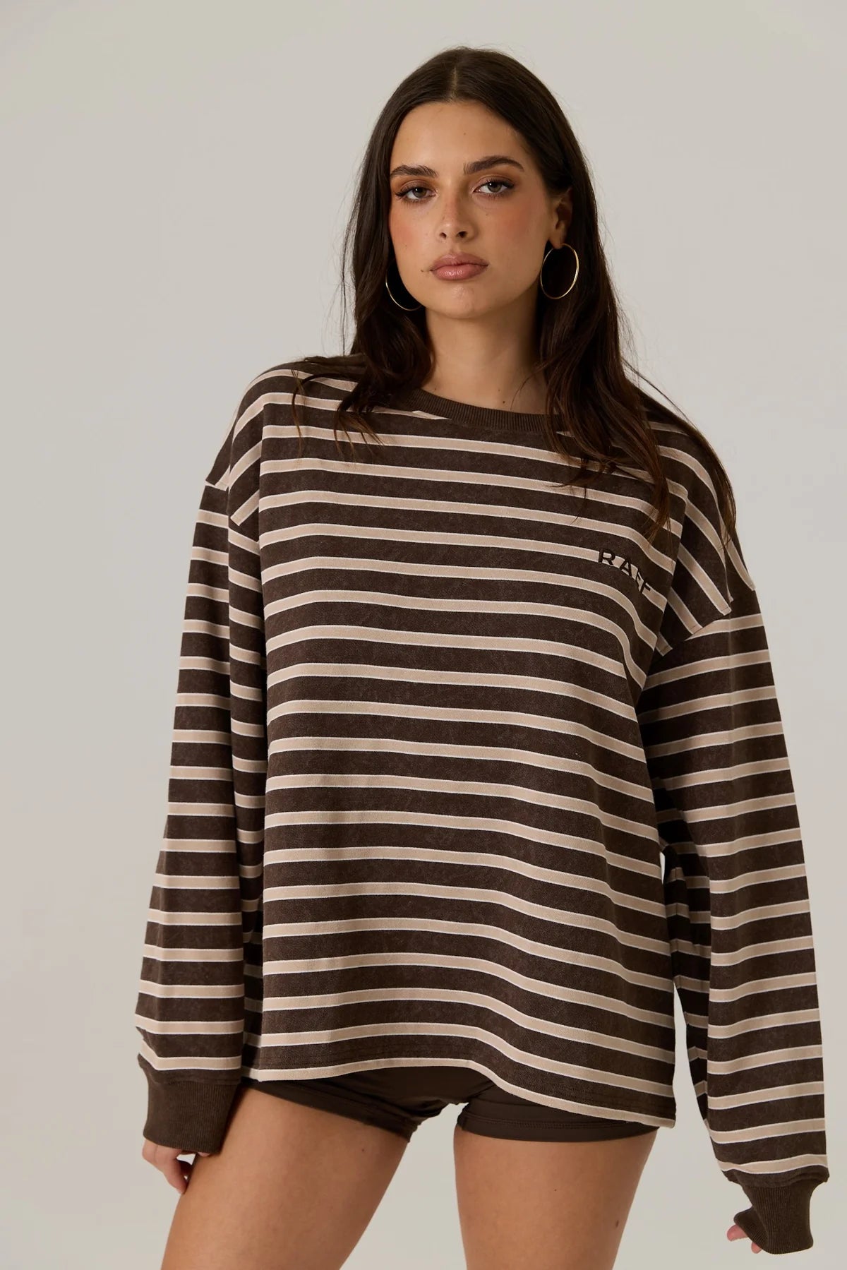 Frankie Crew Neck Stripe Truffle
