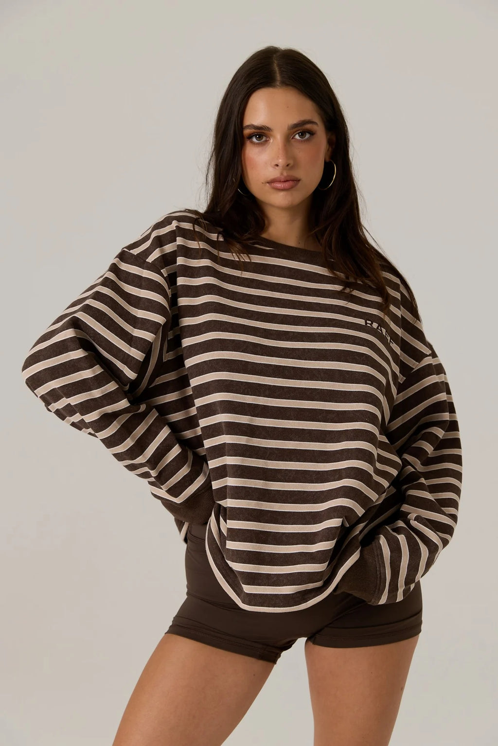 Frankie Crew Neck Stripe Truffle