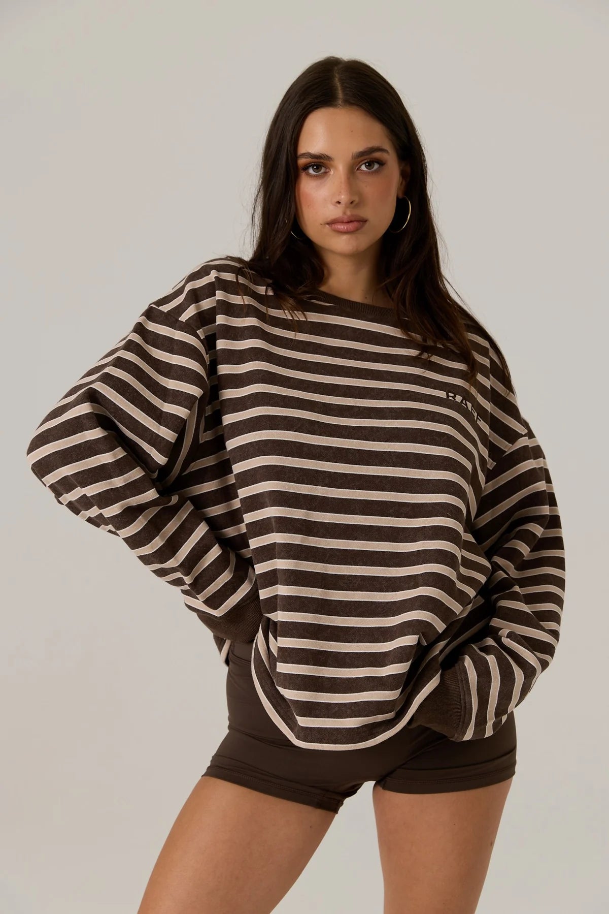 Frankie Crew Neck Stripe Truffle
