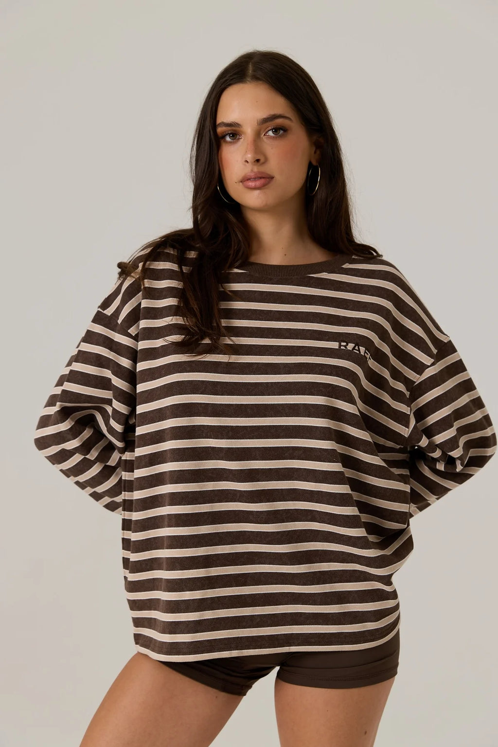 Frankie Crew Neck Stripe Truffle