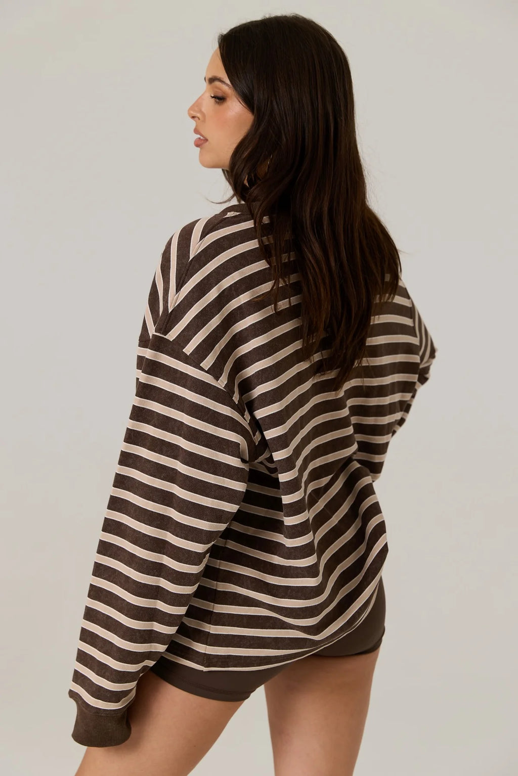 Frankie Crew Neck Stripe Truffle
