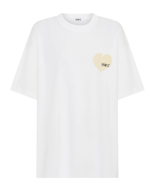 Heart Tee White Cream