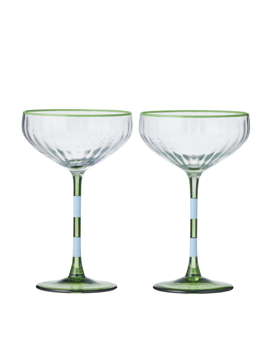 Lena S/2 Glass Rib Coupe Green