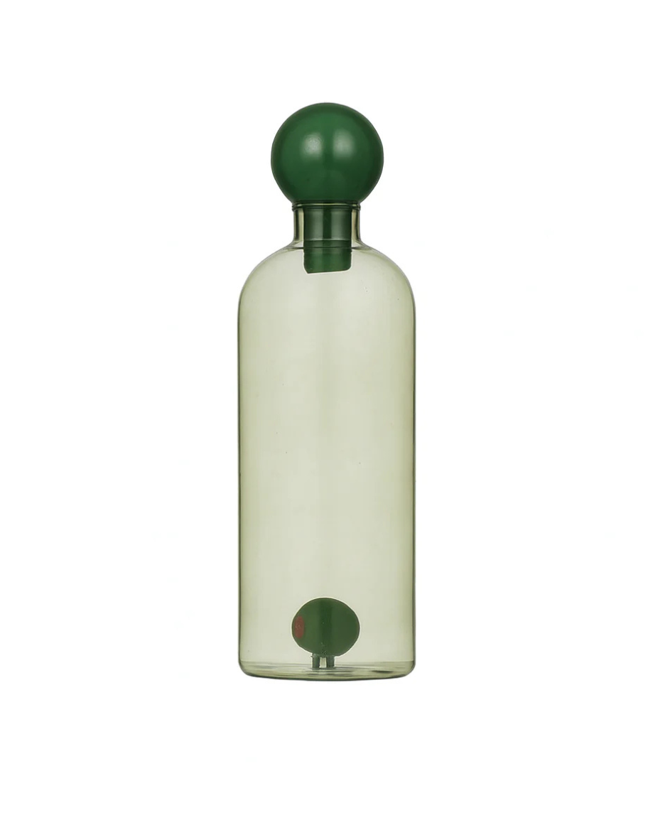Olive Glass Oil Bottle  Green