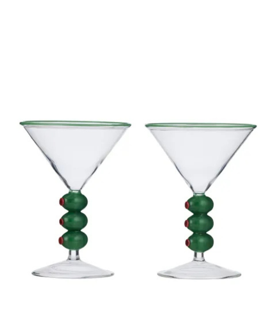 Olive S/2 Cocktail Glass