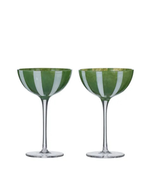 Aperitivo S/2 Coupe Glass  Green