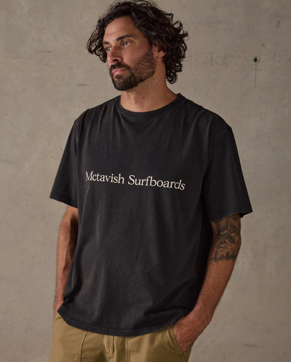 Boxy Serif Tee Black