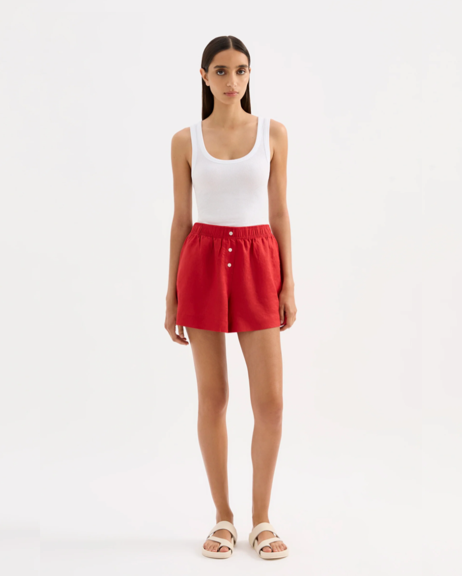 Lounge Linen Short Vermillion