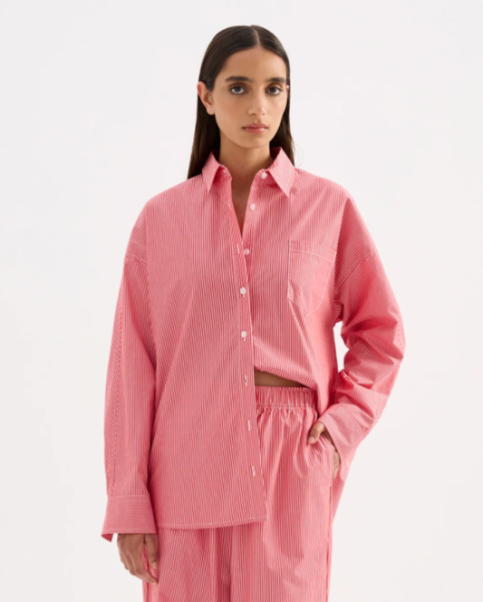 Anouk Stripe Shirt Red