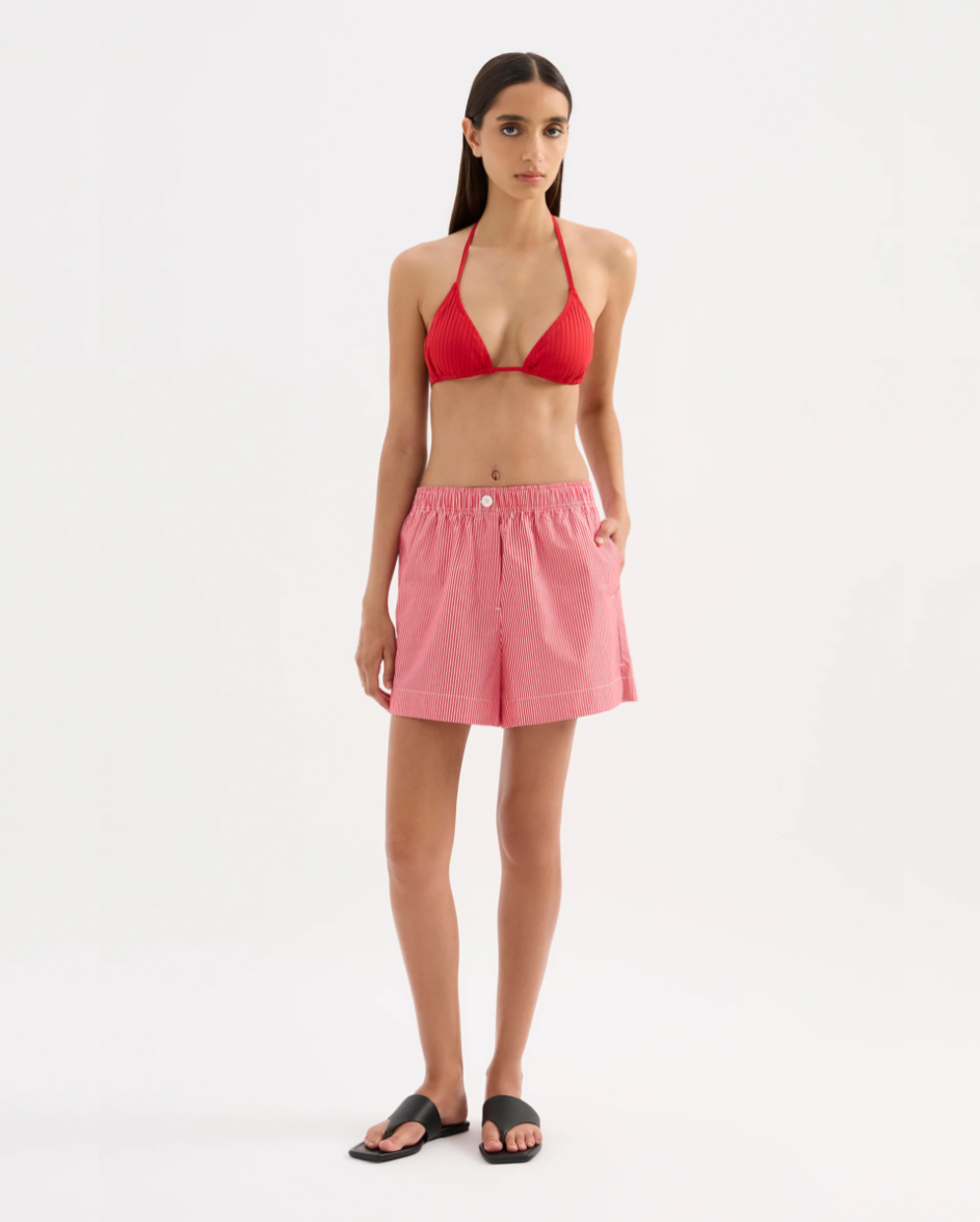 Anouk Stripe Short Red