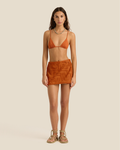 Towelling Wrap Skirt Clay