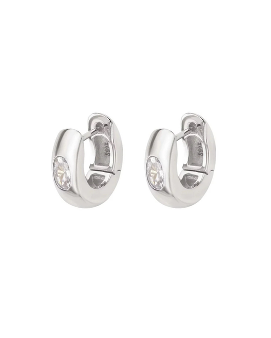 Greta Huggie Earrings Silver