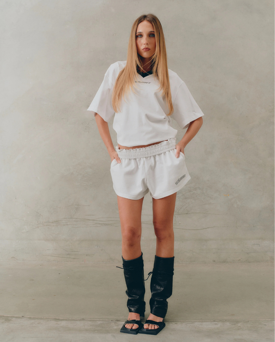 Reflective Logo Shorts White