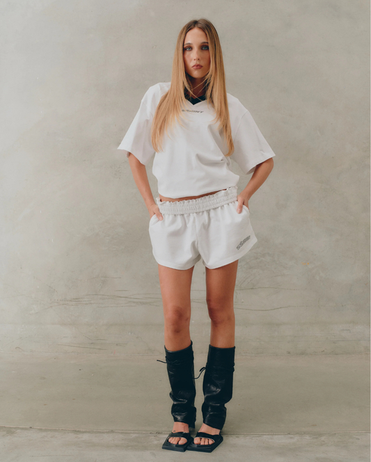 Reflective Logo Shorts White