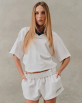 Reflective Tee V Neck White