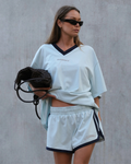 Reflective Tee V Neck Mint
