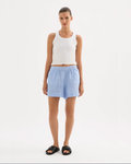 Lounge Stripe Linen Short Blue