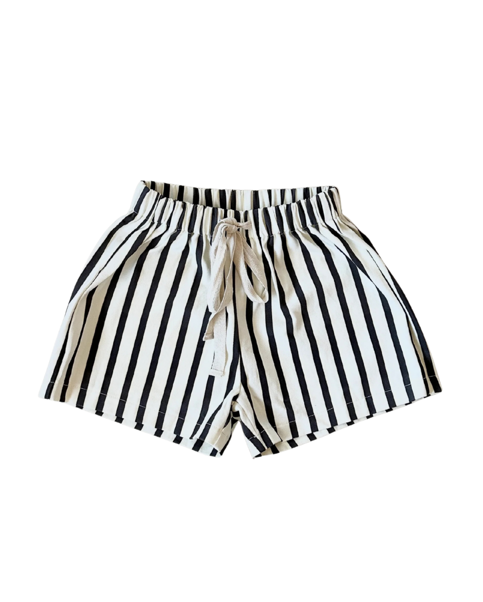 Benji Stripe Cotton Shorts Cocoa