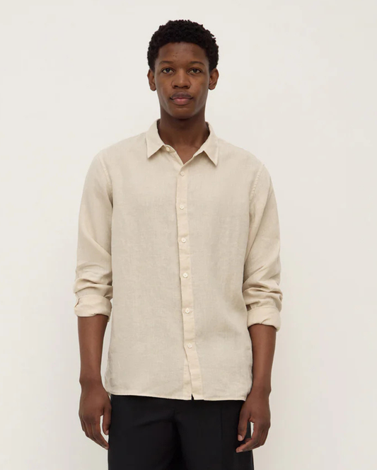 Mens Linen LS Shirt Limestone