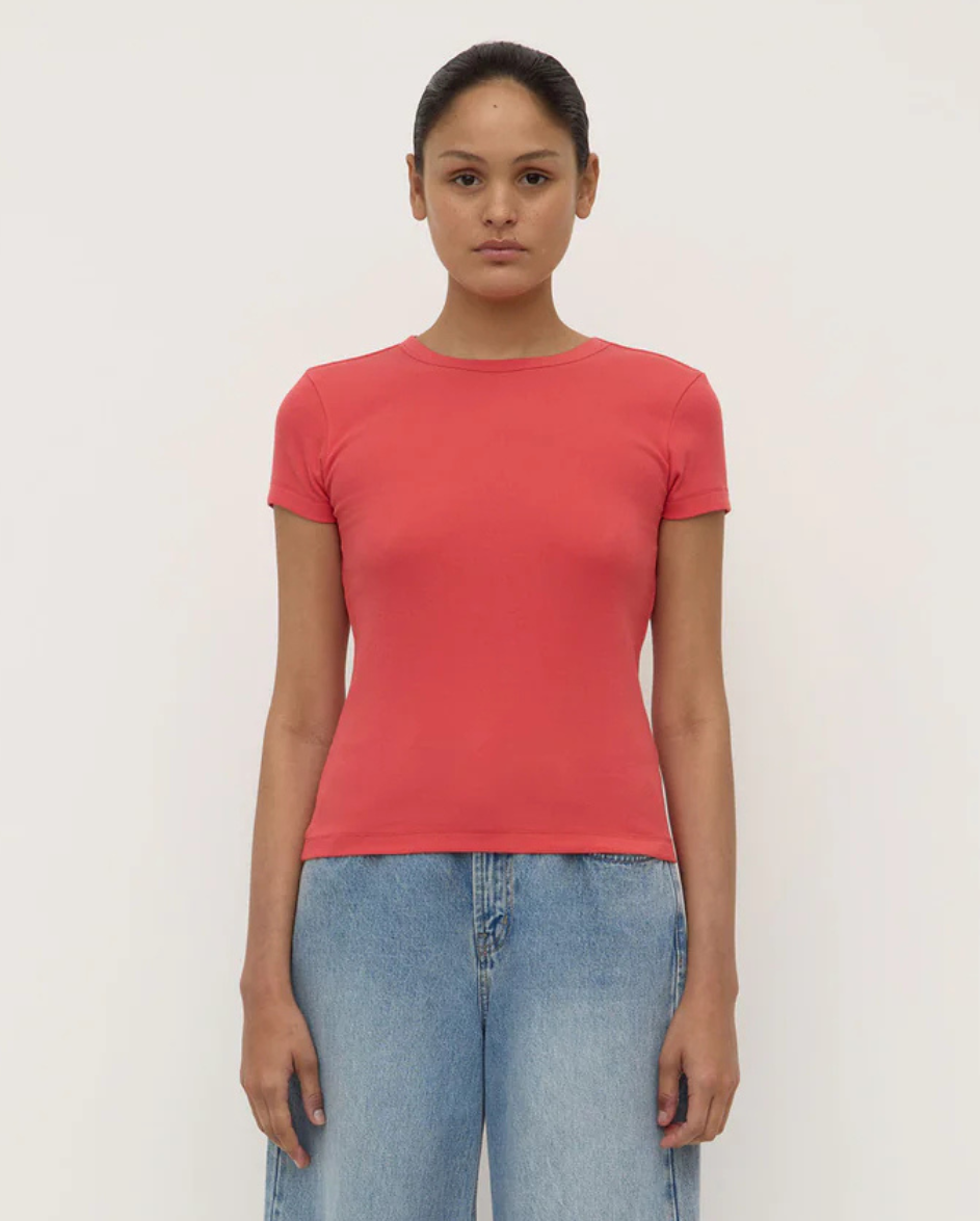 Linley Rib Tee Washed Chilli