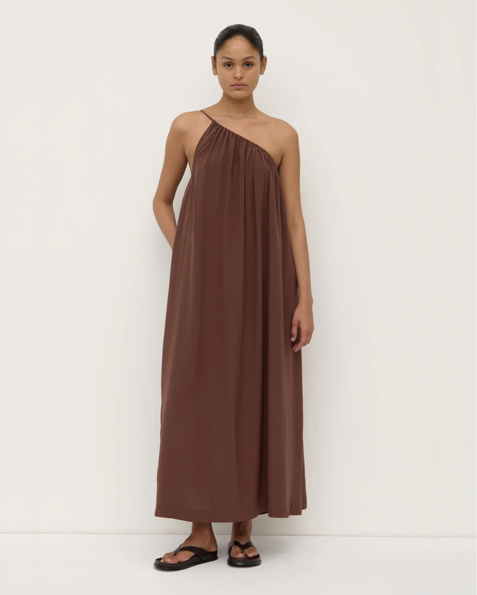 Mila Asymmetrical Maxi Espresso