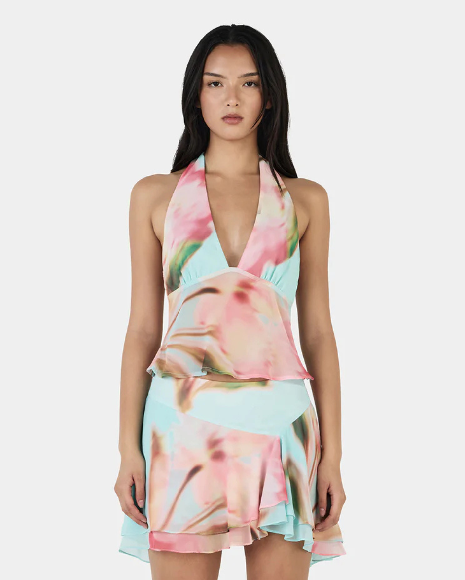 Delilah Scarf Top Drift Aqua