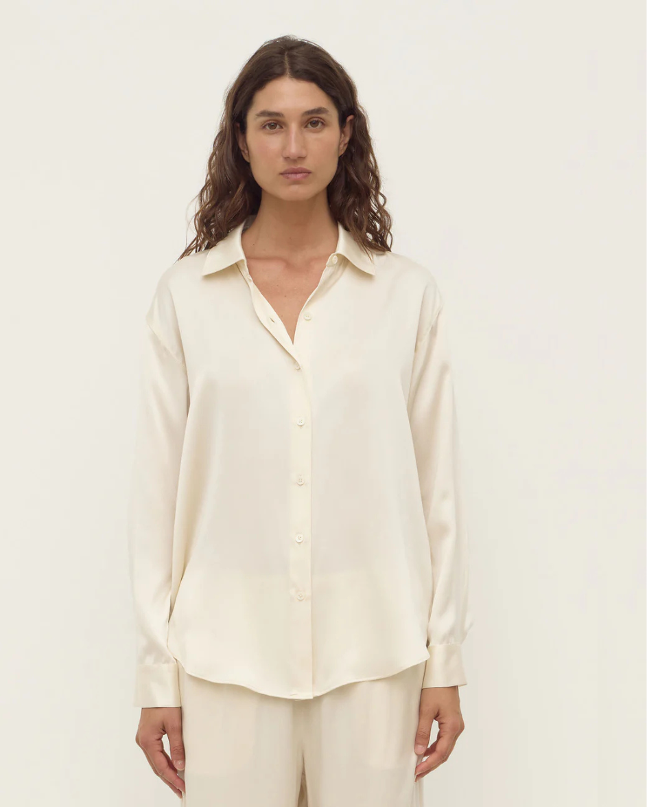 Pippa LS Silk Shirt Cream