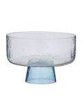 Bayou Glass Footed Bowl Blue