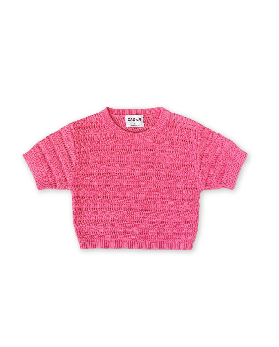 Organic Knit Tee Bright Sorbet