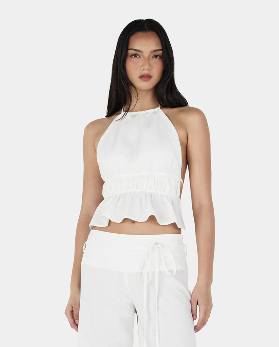 Zuri Halter Top Ivory