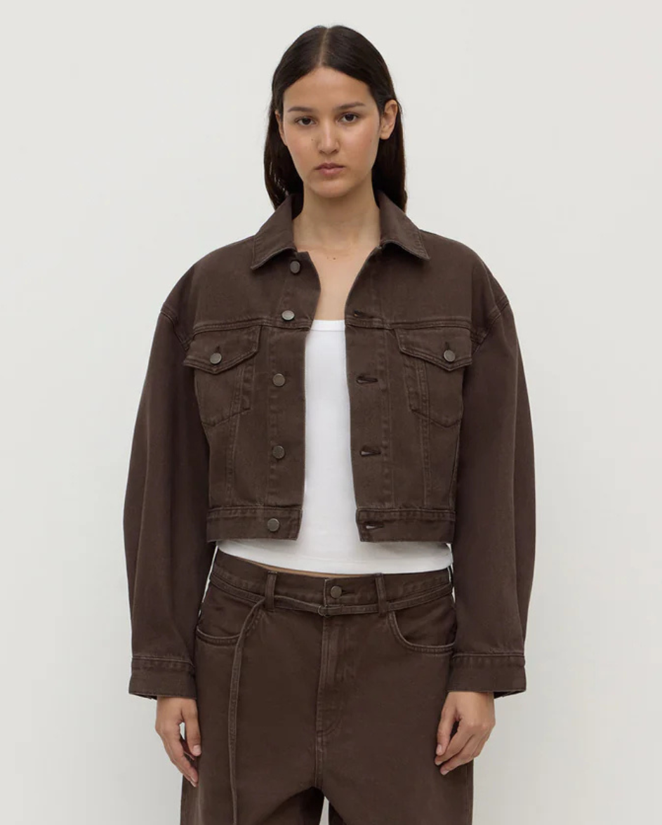 Cropped Denim Jacket Ganache