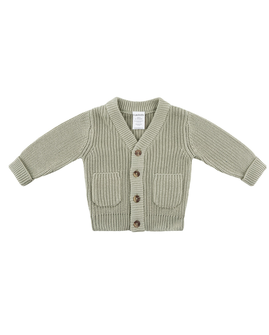 Knit Chunky Cardigan Sage