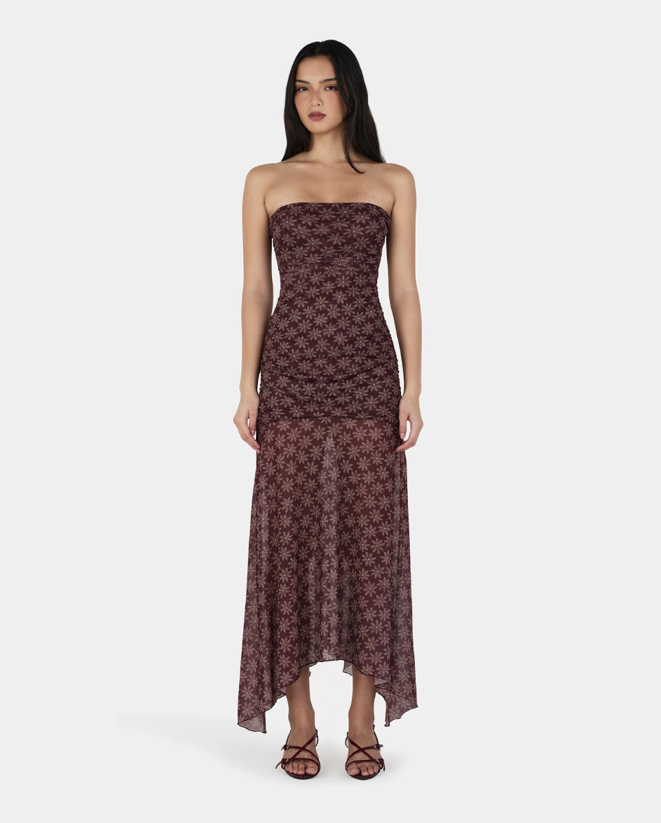 Zella Midi Dress Daisy Dot Cherry