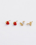 Strawberry Sienna Stud Set Gold