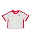 Knitted Contrast Tee Fiesta & Coconut