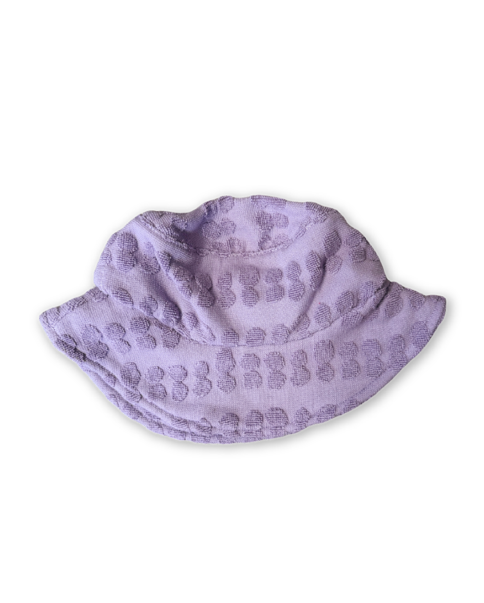 Bubble Terry Towelling Bucket Hat - Mauve