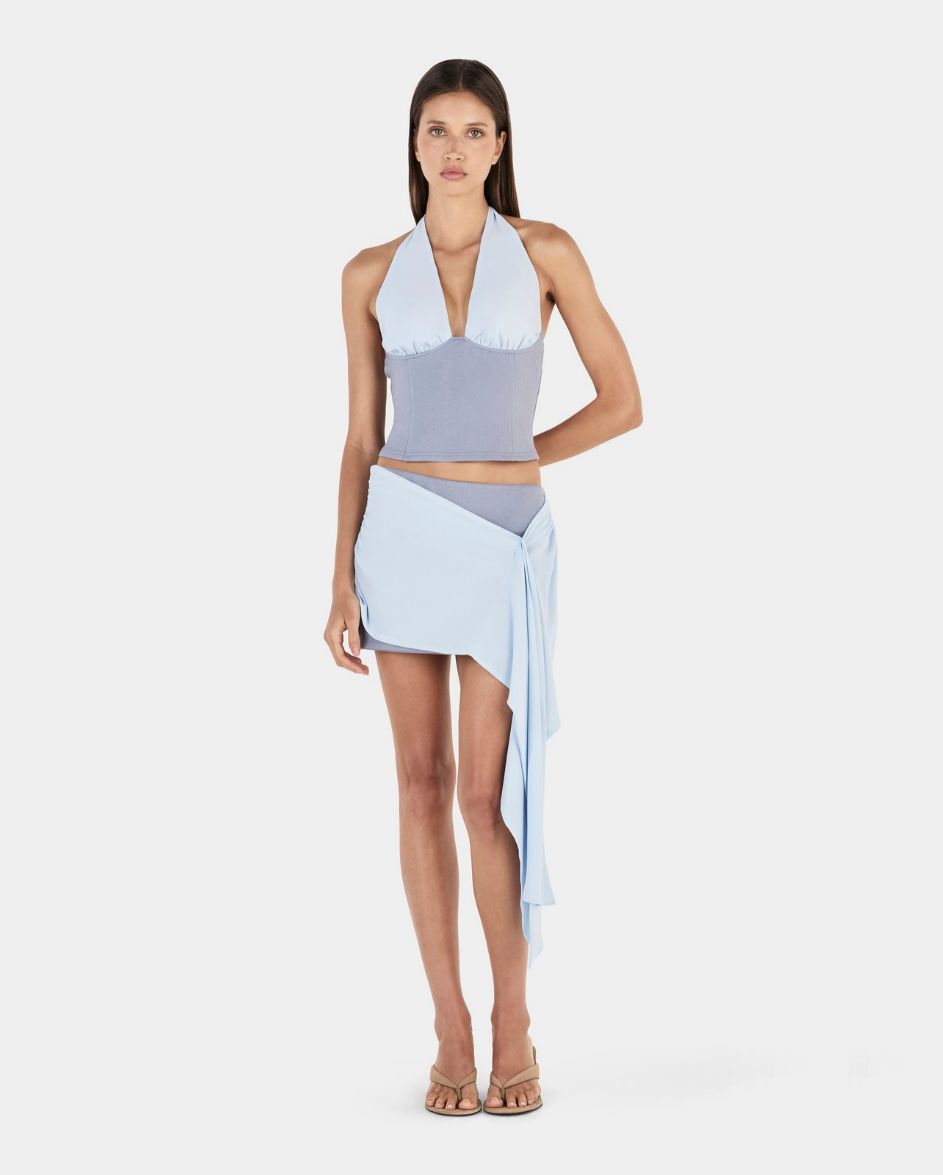 Riri Wrap Skirt Cornflower Blue