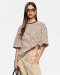 Bloom SS Sorbet Cocoa Stripe Tee