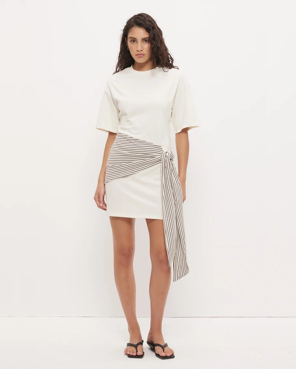 Elki Mini Dress Cream Stripe