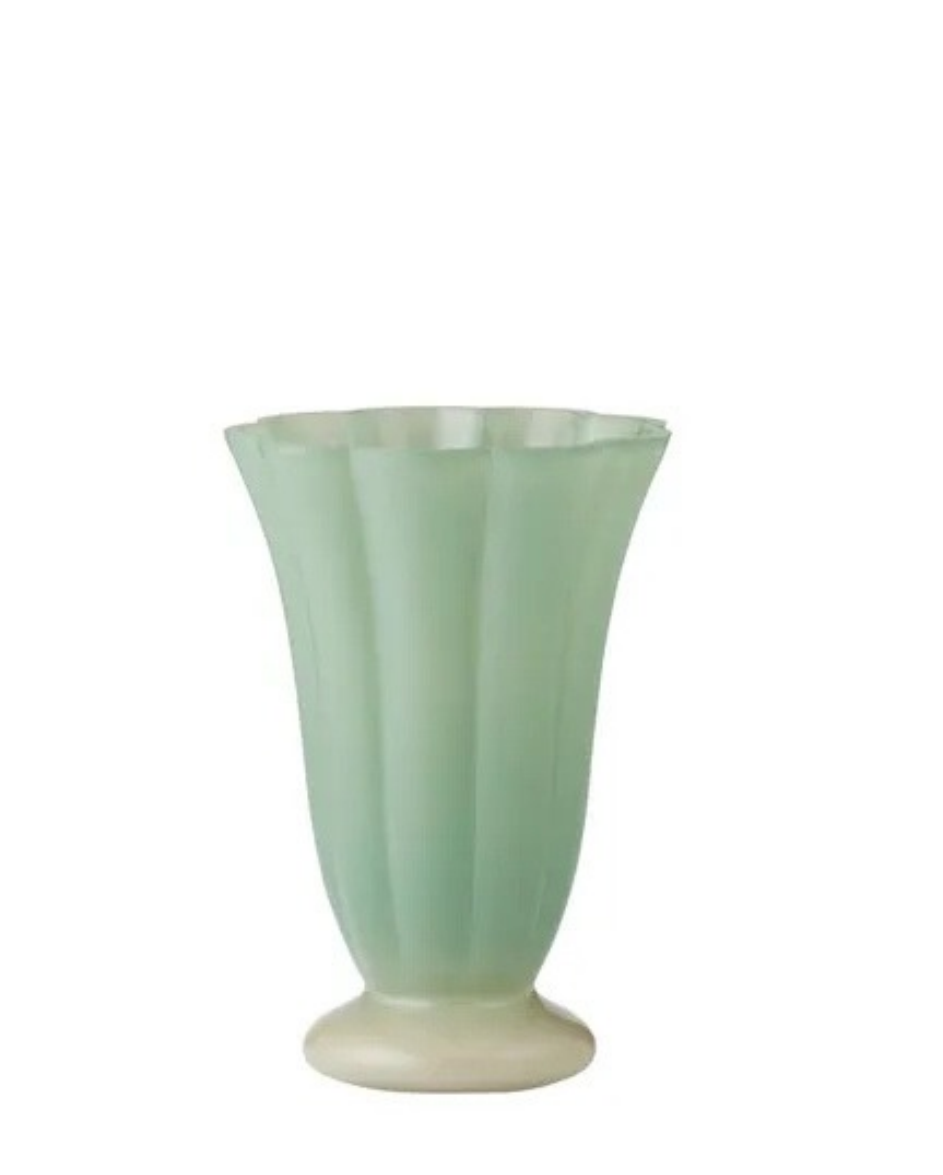 Andrea Glass Vase Small Ivory/Sage