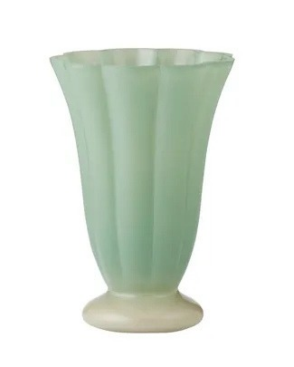 Andrea Glass Vase Large Ivory/Sage