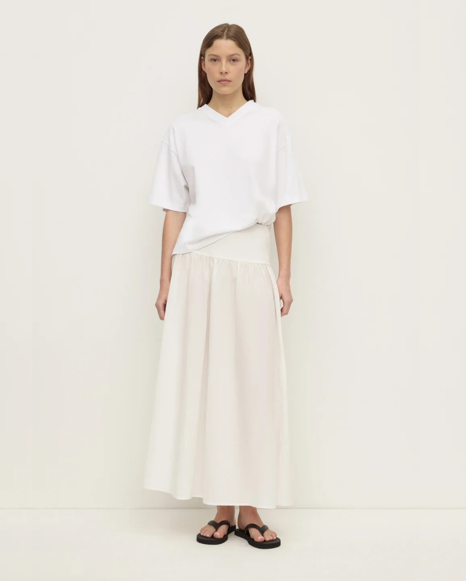 Sarah Cotton Maxi Skirt White