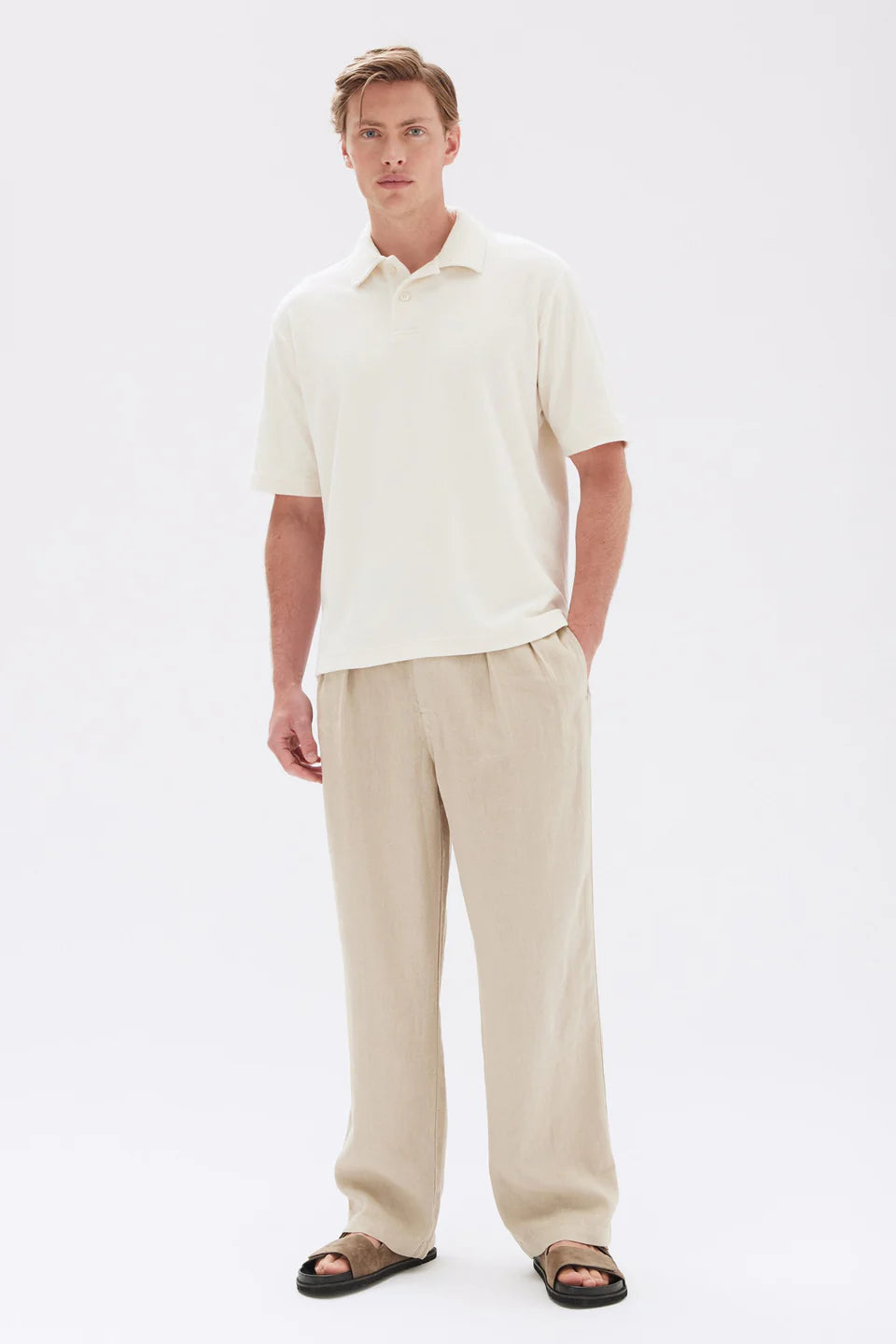 Cotton Terry Polo Cream