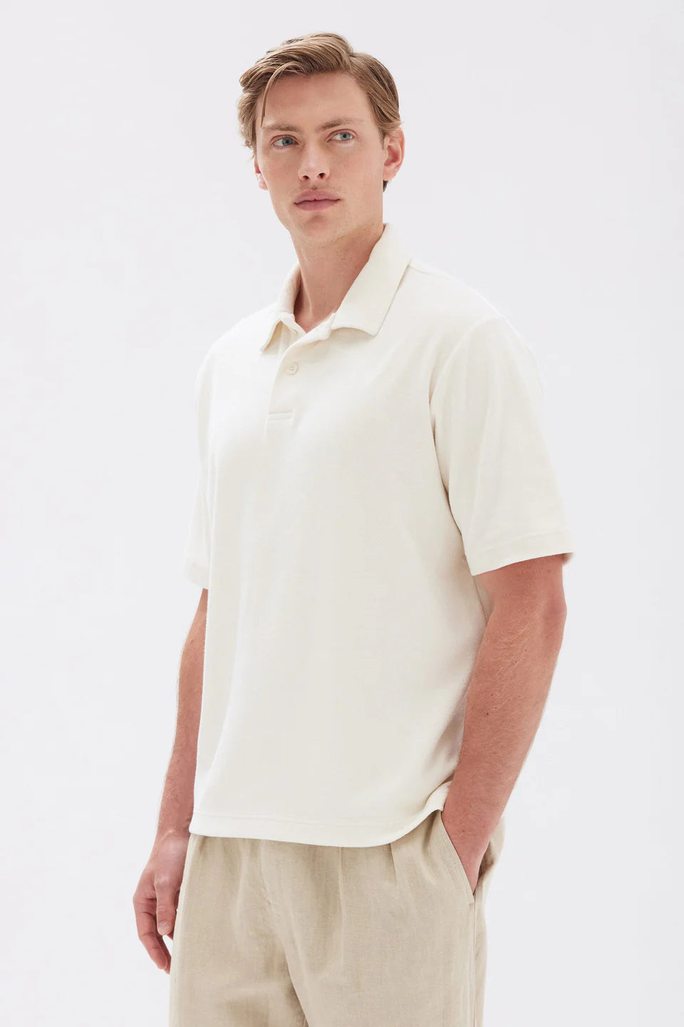 Cotton Terry Polo Cream