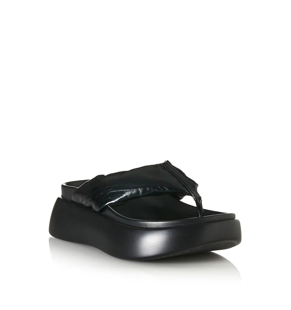 Cullen Black Oily Leather Sandal