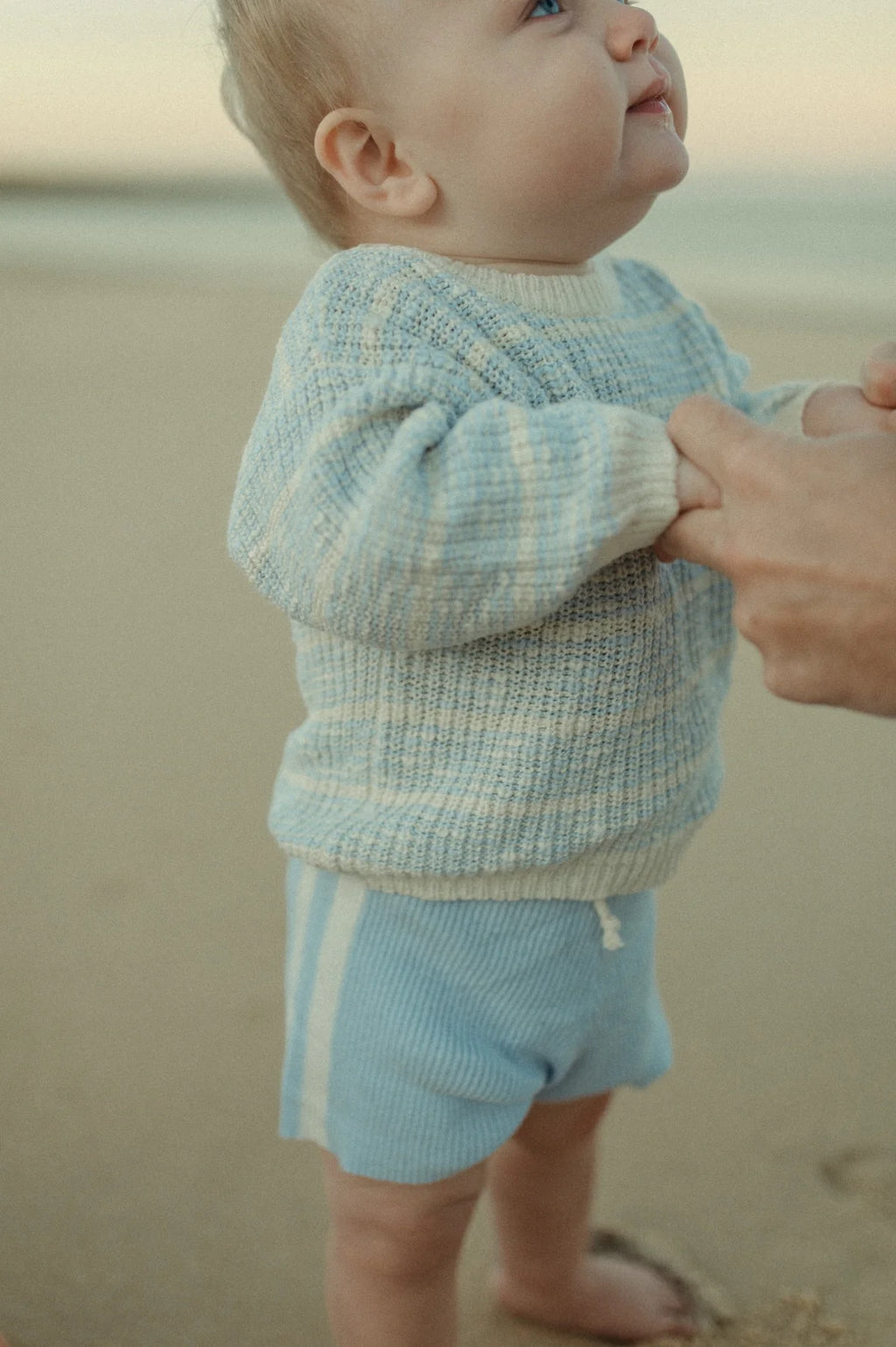 Textured Rib Pull Over Aqua