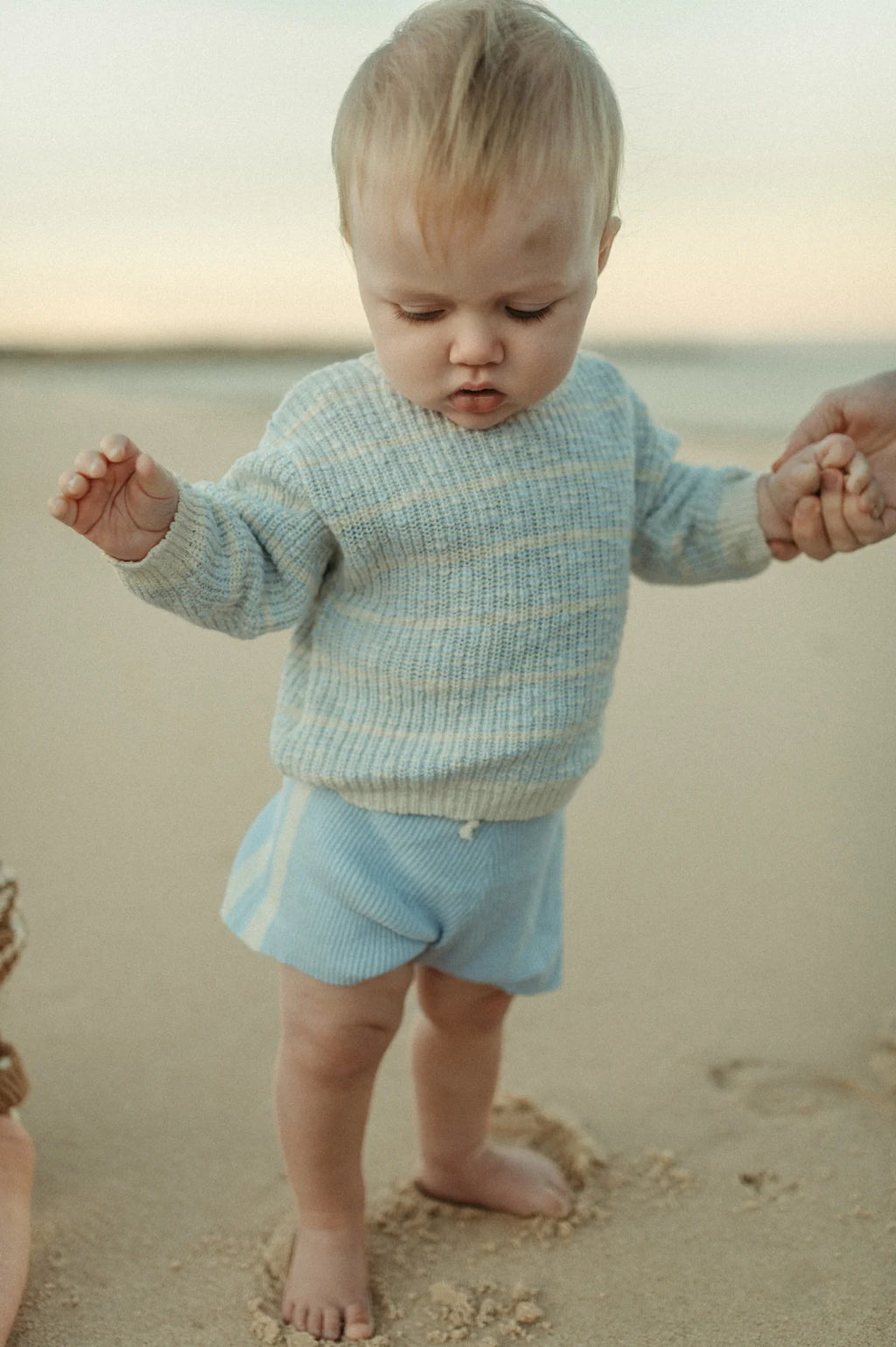 Textured Rib Pull Over Aqua