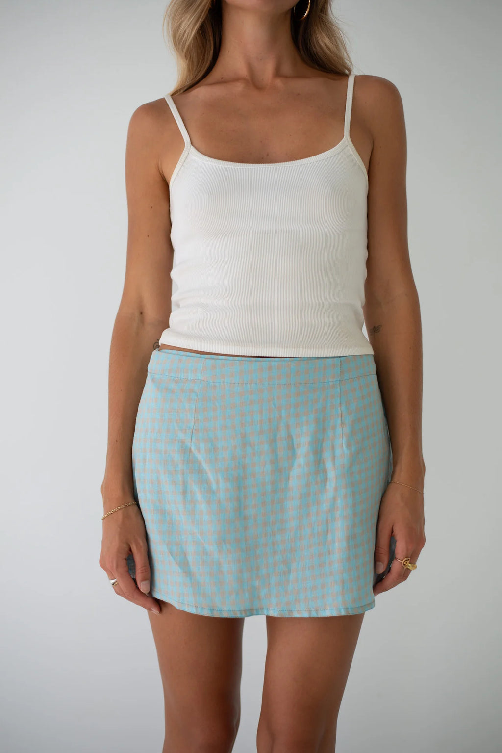 Charlie Wrap Skirt Blue Beige